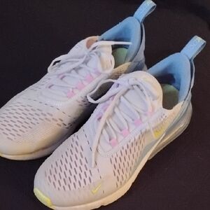 Nike White and Light Blue Athletic Shoes